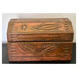 Vintage Hand Crafted Wooden Treasure Box