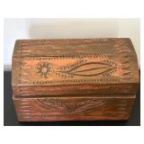 Vintage Hand Crafted Wooden Treasure Box
