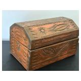 Vintage Hand Crafted Wooden Treasure Box