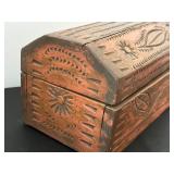Vintage Hand Crafted Wooden Treasure Box