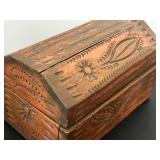 Vintage Hand Crafted Wooden Treasure Box
