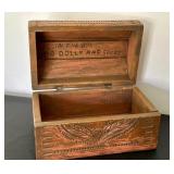 Vintage Hand Crafted Wooden Treasure Box