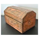 Vintage Hand Crafted Wooden Treasure Box