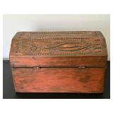 Vintage Hand Crafted Wooden Treasure Box