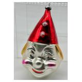 Vintage West German Clown Figurine Christmas Ornament
