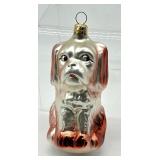 Vintage West German Dog Figurine Christmas Ornament