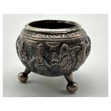 Vintage Footed Silver Plate Embossed Salt Cellar