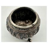 Vintage Footed Silver Plate Embossed Salt Cellar