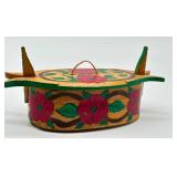 Vintage Wooden Hand Painted Swedish Tine Box