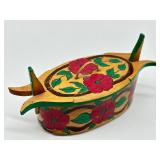 Vintage Wooden Hand Painted Swedish Tine Box