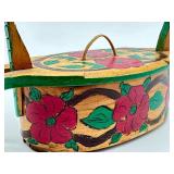Vintage Wooden Hand Painted Swedish Tine Box