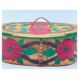 Vintage Wooden Hand Painted Swedish Tine Box