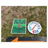 Assorted Signs & Pepsi Thermometer