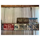 Large Variety of Vintage License Plates - 43 Different