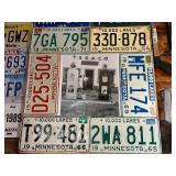License Plate Framed Photo of Old Texaco Gas Station