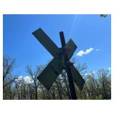 Vintage Rail Road Crossing Sign with Glass Marbles