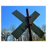 Vintage Rail Road Crossing Sign with Glass Marbles