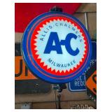Light Up & Rotating Allis-Chalmers 2 Sided Sign