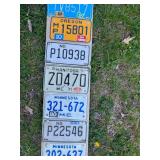 Board Full of Motorcycle License Plates Starting with ND 1967