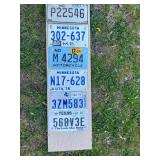 Board Full of Motorcycle License Plates Starting with ND 1967