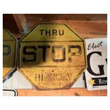 Vintage Stop Thru Highway Sign