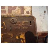 1955 ND License Plate with Chief Fire Dept.Topper