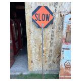 Construction Zone Stop - Slow Sign