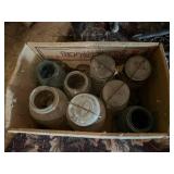 Mixed Lot - Wood Table, Steel Desk Frame & Ball Jars