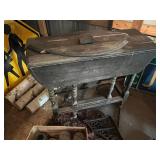 Mixed Lot - Wood Table, Steel Desk Frame & Ball Jars