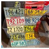 State of MN Art with Vintage MN License Plates on Wood Backer