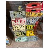 State of MN Art with Vintage MN License Plates on Wood Backer