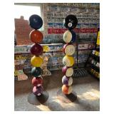 Pair of Pool Ball Art Made from Bowling Balls