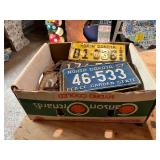 Box of Vintage License Plates - 1921 MN Set & Many More