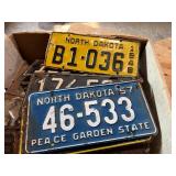 Box of Vintage License Plates - 1921 MN Set & Many More