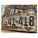 Box of Vintage License Plates - 1921 MN Set & Many More