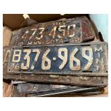 Box of Vintage License Plates - 1921 MN Set & Many More
