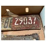 Box of Vintage License Plates - 1921 MN Set & Many More