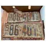 Box of Vintage License Plates - 1921 MN Set & Many More