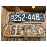 Box of Vintage License Plates - 1921 MN Set & Many More
