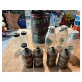 Mixed Vintage Lot - Grain Belt Cans, Sweet Clover Dairy Milk Jugs & Scott