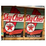 2 Texaco Sky Chief Gasoline Metal Reproduction Signs
