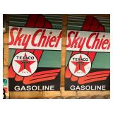 2 Texaco Sky Chief Gasoline Metal Reproduction Signs