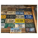 Wall of License Plates - 1935 ND, 1943 MN, Canadian Plates, 1945 Ohio & Many More Good Ones