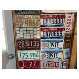 Wall of License Plates - 1935 ND, 1943 MN, Canadian Plates, 1945 Ohio & Many More Good Ones