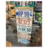 Wall of License Plates - 1935 ND, 1943 MN, Canadian Plates, 1945 Ohio & Many More Good Ones