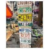 Wall of License Plates - 1935 ND, 1943 MN, Canadian Plates, 1945 Ohio & Many More Good Ones