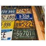 Wall of License Plates - 1935 ND, 1943 MN, Canadian Plates, 1945 Ohio & Many More Good Ones
