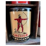 All Oil Cans Pictured in Cabinet