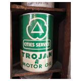 All Oil Cans Pictured in Cabinet