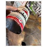 All Oil Cans Pictured in Cabinet